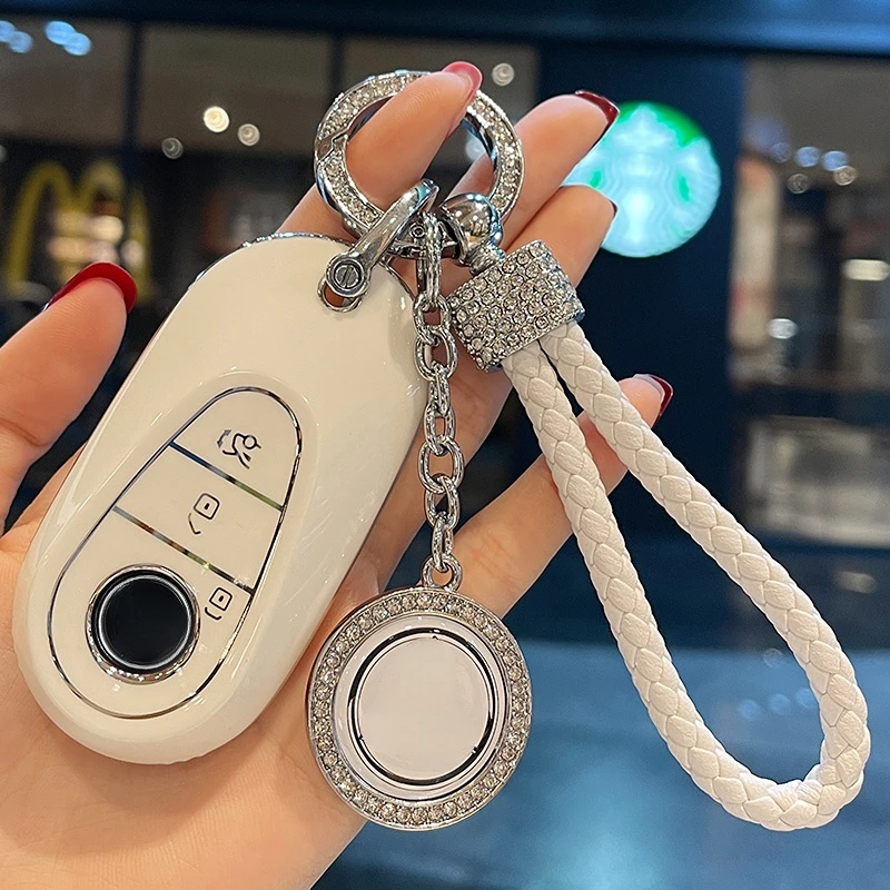 

Кожаный шнур металлическое кольцо чехол для автомобильного ключа чехол для Mercedes Benz Maybach S GLS A-B-C-M-CLA-CLS-E-GLB-GLC-GLE-R-SL Class AMG брелок