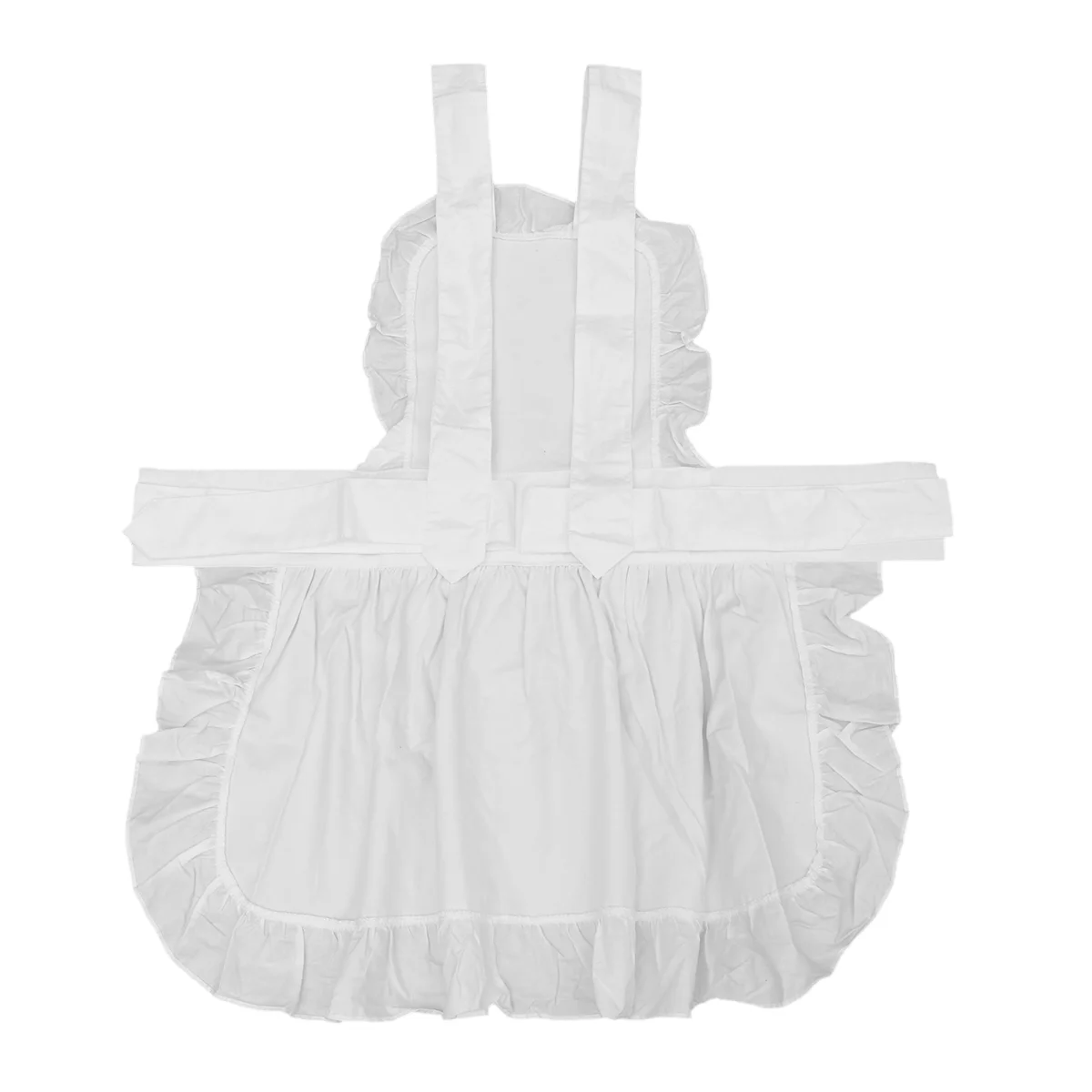 

Apron Aprons Cotton Cleaning Women Maid Waitress Pockets Kitchen Vintage White Smock Cooking Costume Chef Housework Baking