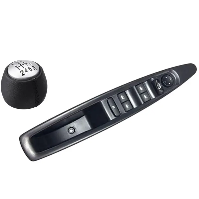 

1Pcs 6 Speed Manual Gear Shift Knob Handball & 1Pcs 6554.Ha Front Left Side Manual Window Lifter Switch For Citroen