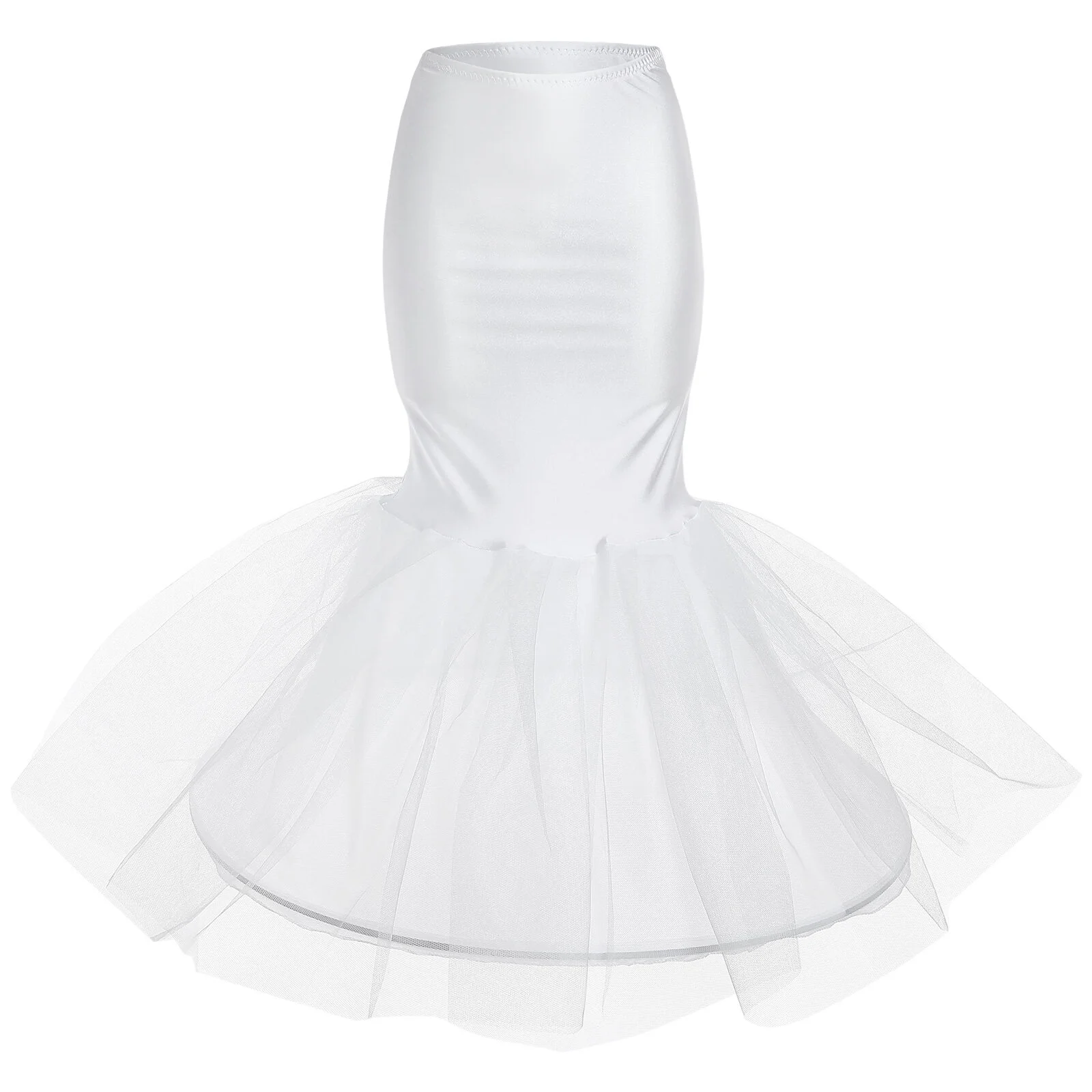 

Fishtail Petticoat White Floor Length Underskirt Crinoline for Bride Bridal Wedding Dress Gown