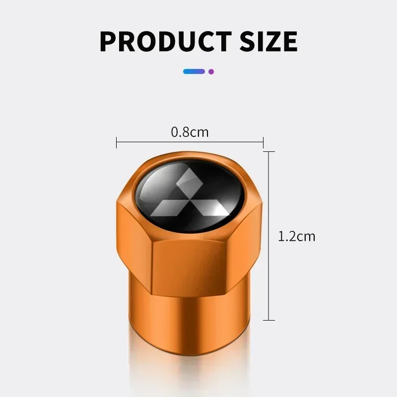 4pc Car Wheel Tire Valve Stem Cap Airdust Waterproof Cover For Mitsubishi Ralliart Lancer EX Outlander ASX Competition