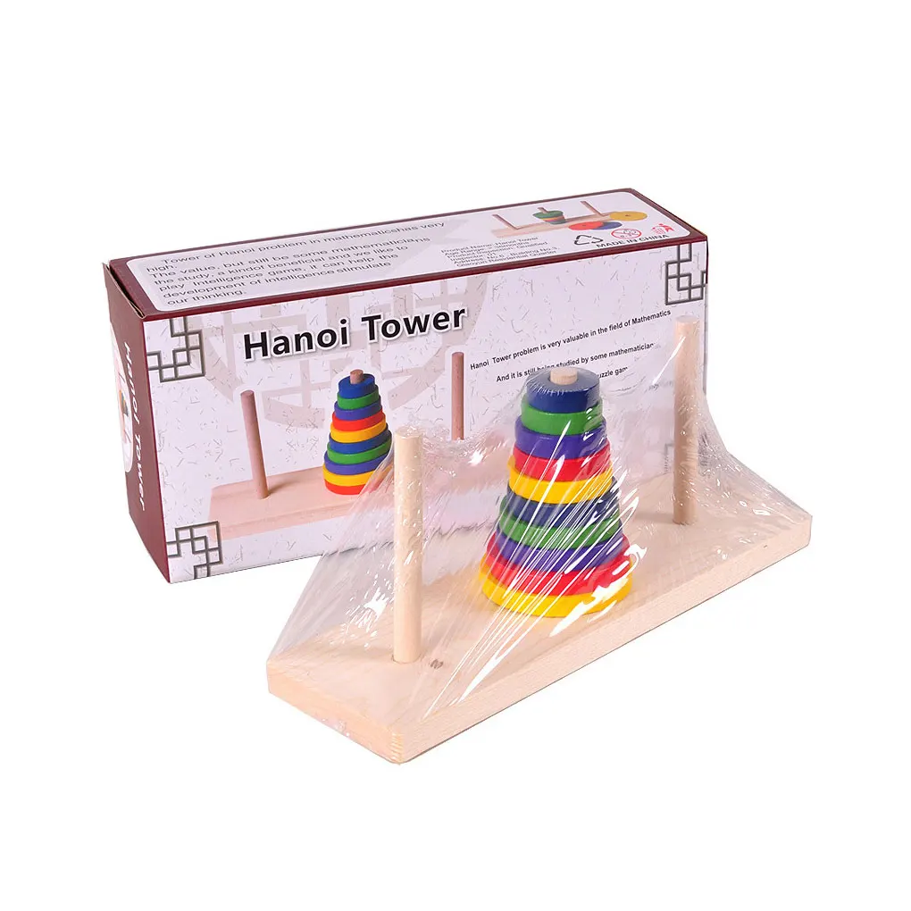 

Tower Puzzle with 10 Rings Intellectual Developmental Toy Geometric Stacker