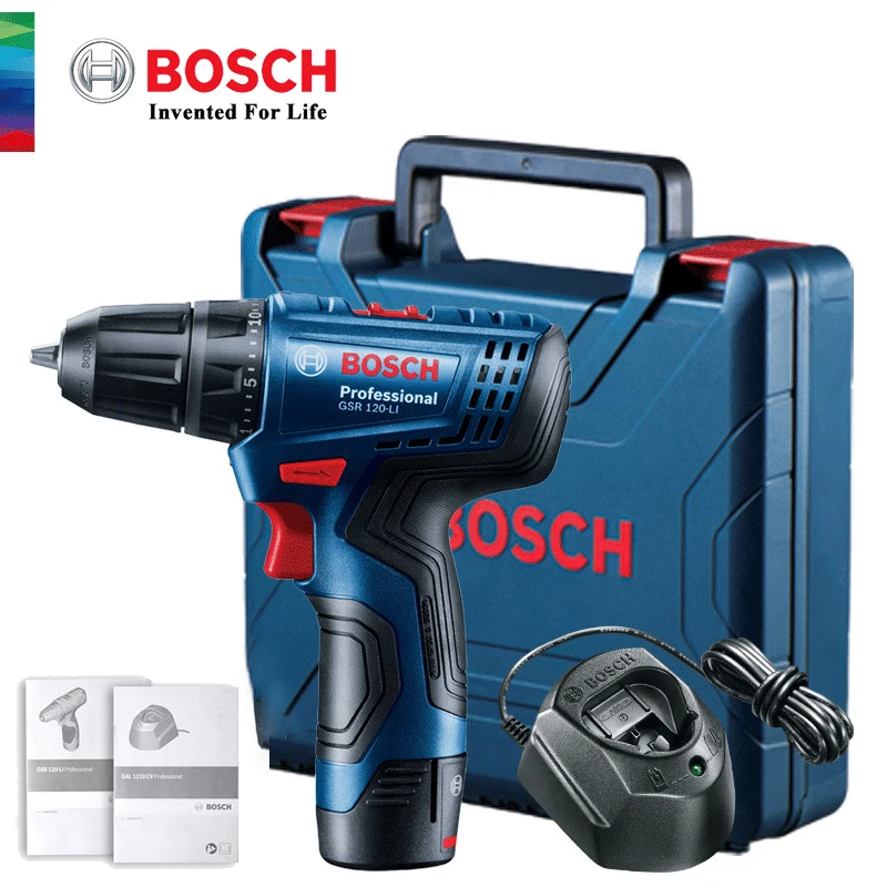 Фото Оригинальная электрическая дрель Bosch GSR 120-LI, 12 В, аккумуляторная, беспроводная, многофункциональная, для дома и ремонта, шуруповерт, электроинструмент №1