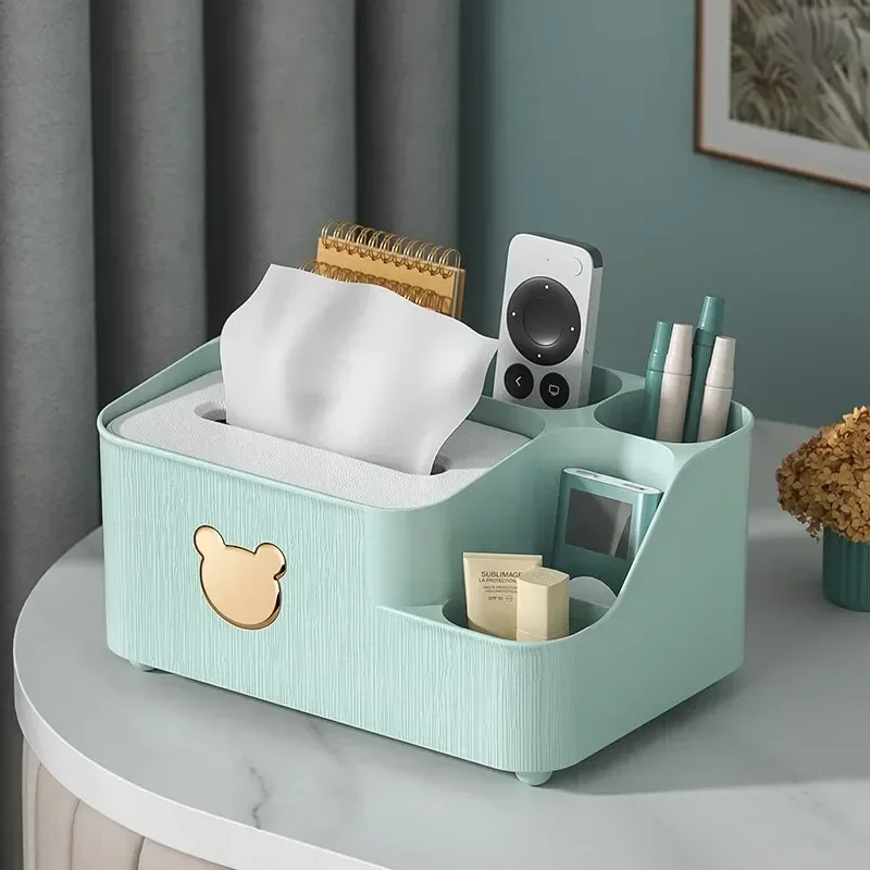 

Tissue Storage Box Living Room Desktop Storage Multi-function Storage Box