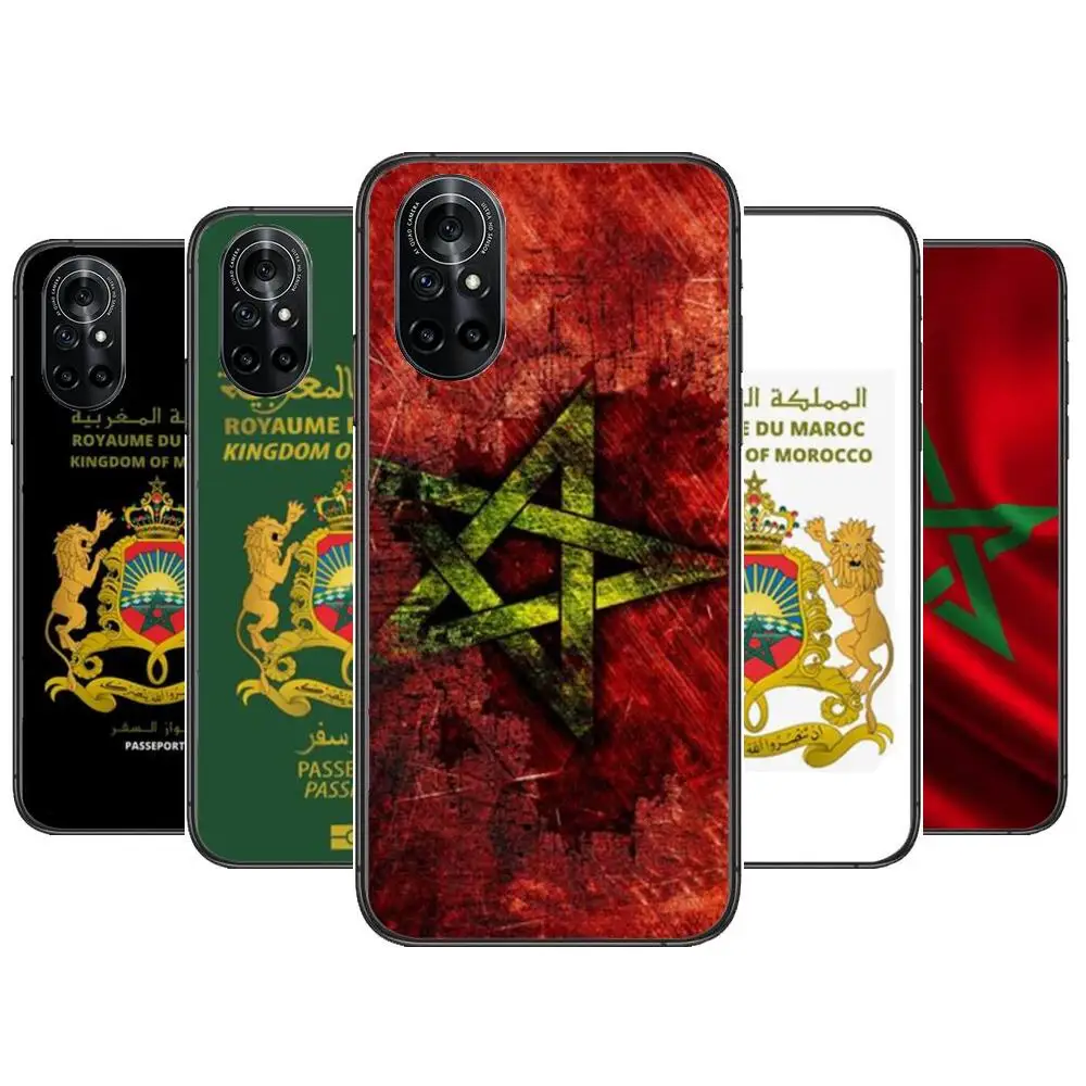 

Morocco Flag Passport Clear Phone Case For Huawei Honor 20 10 9 8A 7 5T X Pro Lite 5G Black Etui Coque Hoesjes Comic Fash desi