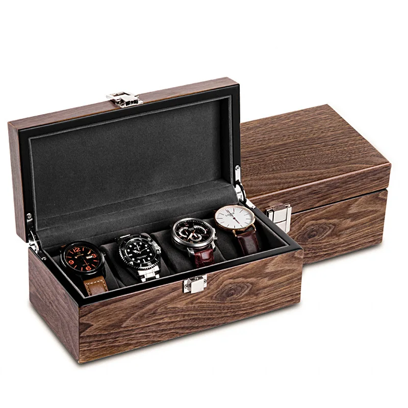 Walnut Wooden Watch Boxes Storage Organizer Box Watch Box Display Cabinet Men's Watches Mechanical Bracelet Free Shipping Gift