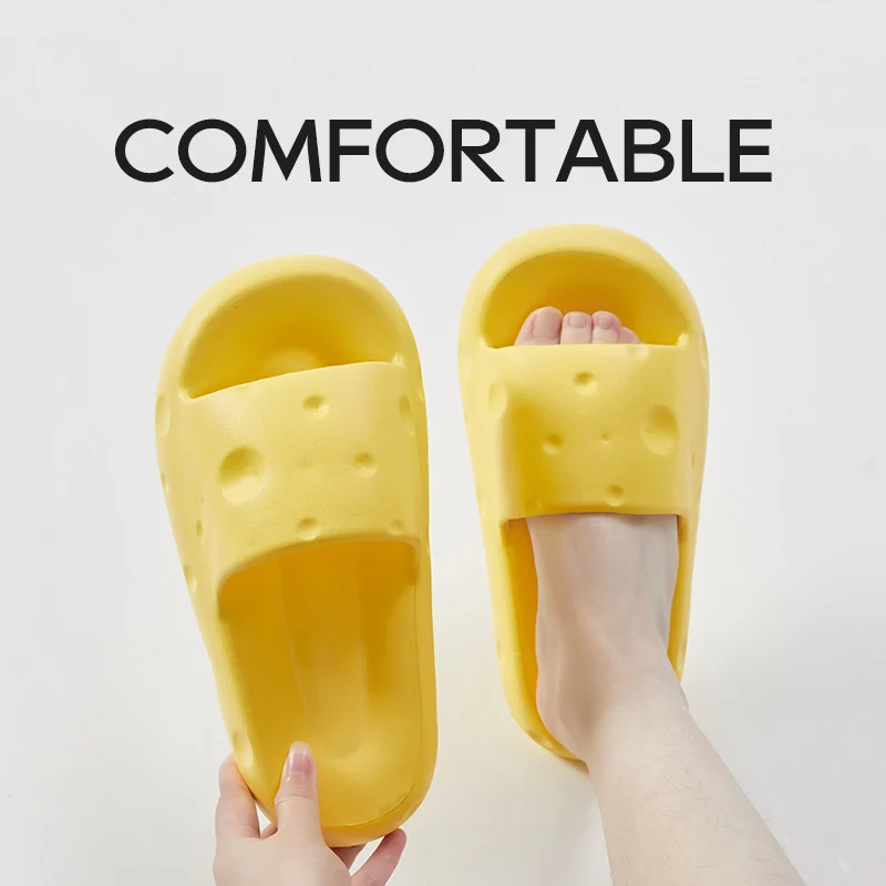 UTUNE Cheese Sippers Women Platform Shoes EVA Soft Indoor Slides For Women Anti-slip Summer Sandals Women Bathroom Shoes Shower