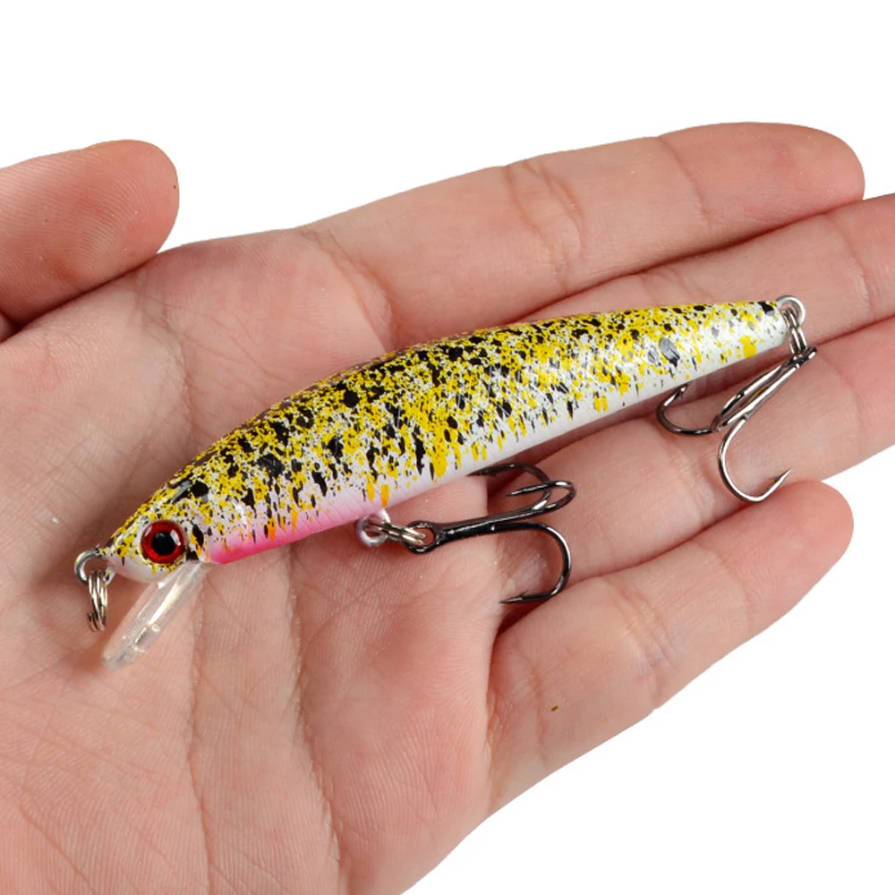 

1pcs 8.5cm/7.5g Fishing Lure 3D Eyes Floating Minnow Aritificial Wobblers Crankbait Hard Plastic Fishing Tackle 6# Hook Pesca
