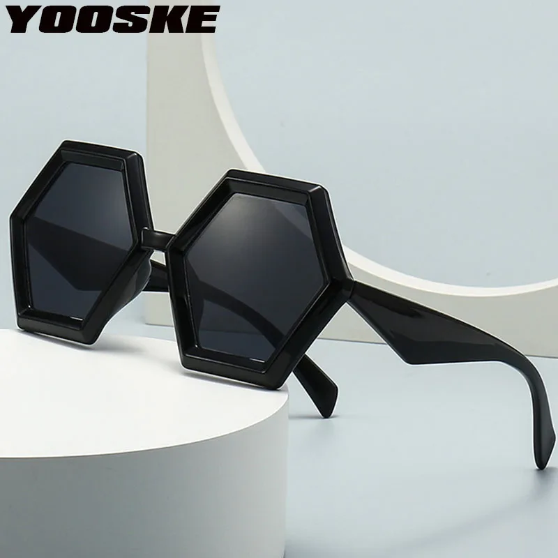 

Oulylan Hexagonal Square Sunglasses Women Men Rivet Modern Retro Charm Sun Glasses INS Trendy Sunglass UV400 Goggles