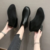 womens chelsea boots genuine leather 2021 new autumn winter fashion womens ankle boots retro martin boots ladies