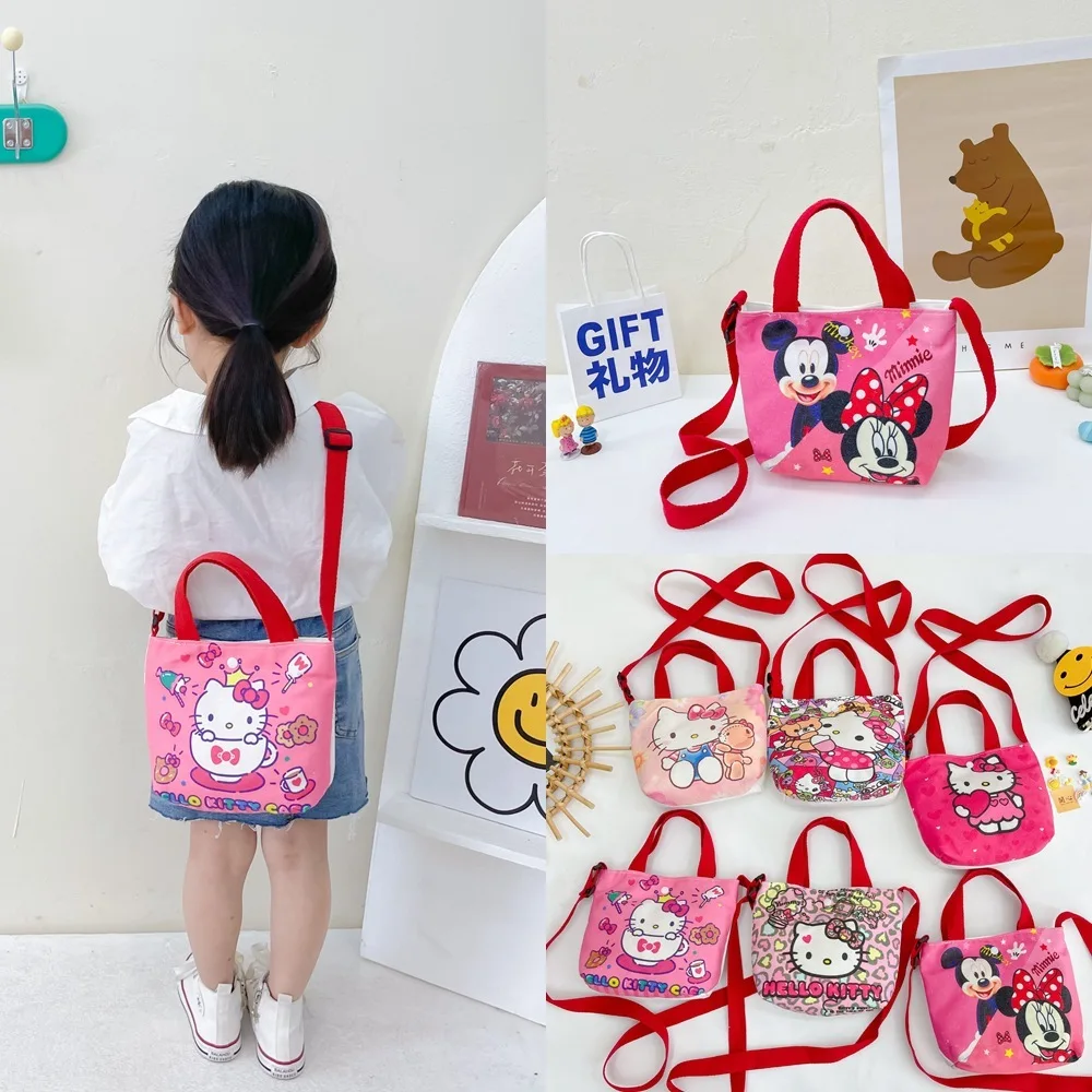 

Kawaii Sanrio Hello Kitty Mini Handbag Shoulder Bag Cartoon Female Messenger Bag for Girl Kids Cute Rucksack Purses Xmas Gift
