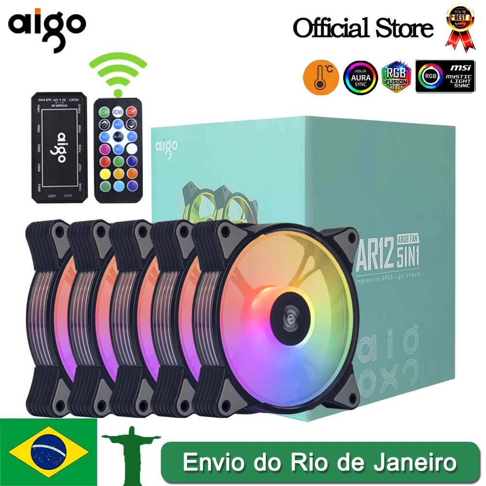 Aigo AR12 120mm pc computer Case Fan RGB Heatsink aura sync sata port