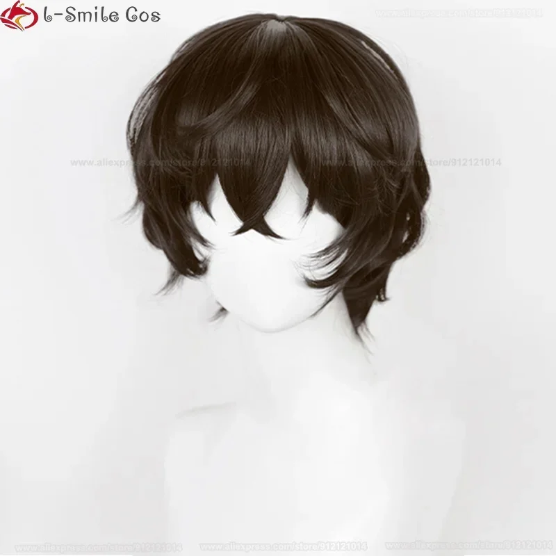 Высокое качество кожи головы 30 см коричневый Дазай Осаму косплей парик аниме