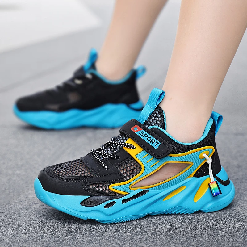 Фото Детские летние кроссовки Size28-40, дышащая повседневная спортивная обувь для бега для мальчиков и девочек, обувь для подростков №5