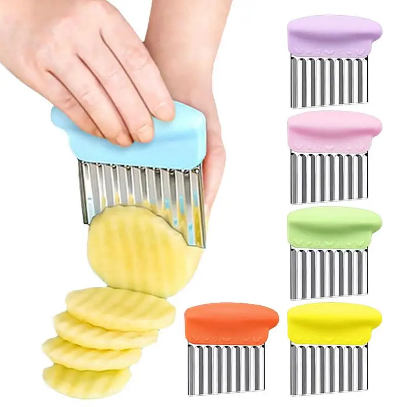 

Crinkle Cutter For Veggies Onion Cutting Assistant Stainless Steel Slicer Corer Cooking Vegetable Tools Chopper Kitchen Gadget