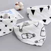 baby muslin cotton bib saliva towel infant kids triangle head scarf bandana feeding bib cloth saliva towel baby bibs burp cloth