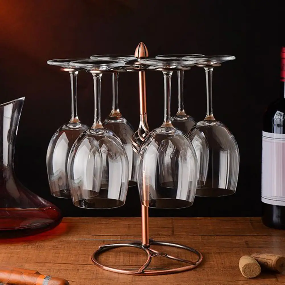 

Storage Holders Racks Wine Glass Rack European Style Detachable Electroplate Standing Glass Stemware Rack Kitchen Supplies