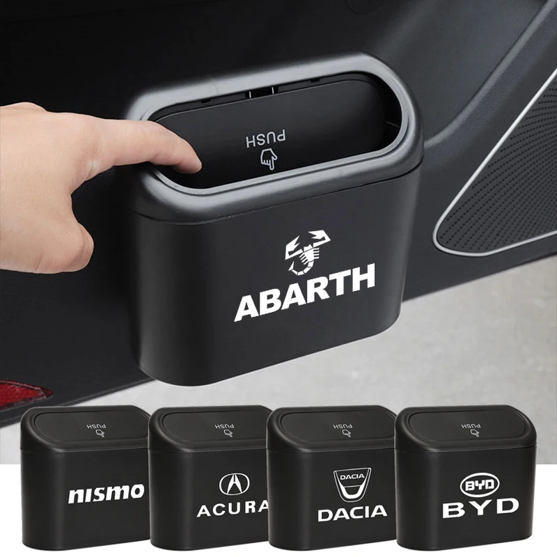 

Car Trash Bin Hanging Vehicle Garbage Dust Case Trash Can Storage Box for BMW M MINI Porsche Cadillac Nissan Toyota Honda Suzuki