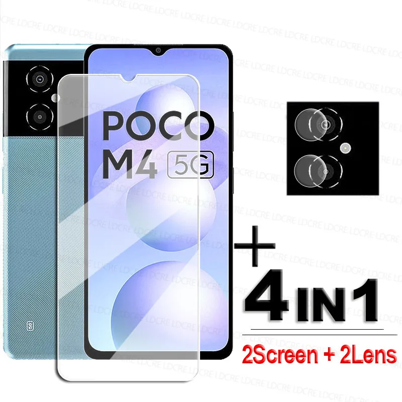 

For POCO M4 5G Glass Full Glue Clear Screen Protector For POCO X4 X3 X4 M4 Pro Tempered Glass For POCO M4 5G Lens Flim 6.58 inch