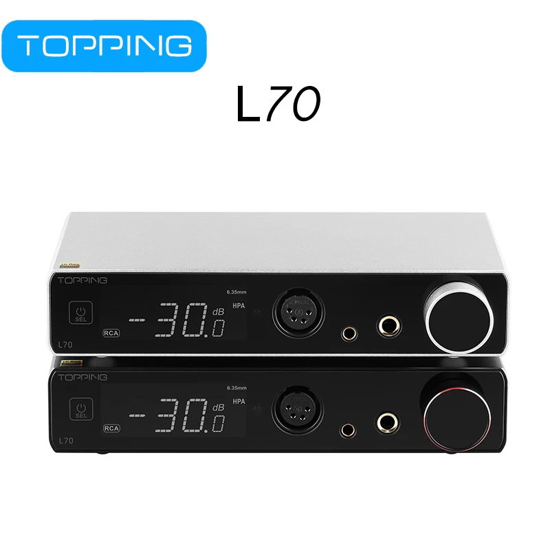 

TOPPING L70 Amp 4.4 Balanced 6.35MM 4pin XLR NFCA 3 Step Gain Settings HiFi Headphone Amplifier RCA Hi-Res Preamplifier For E70