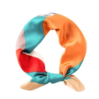 chenkio womens spring simulation silk scarf colorblock small square scarf scarves wraps scarf women luxury designer scarf