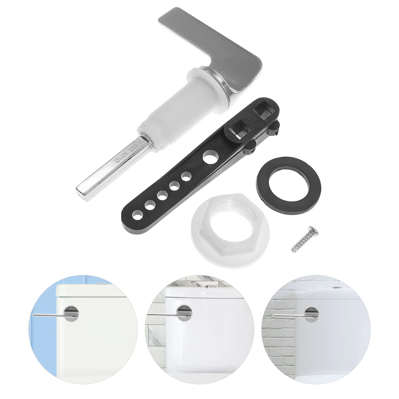 

Toilet Handle Replacement Lever Tank Flush Trip Parts Kit Levers Flusher Water Repair Universalside Mount