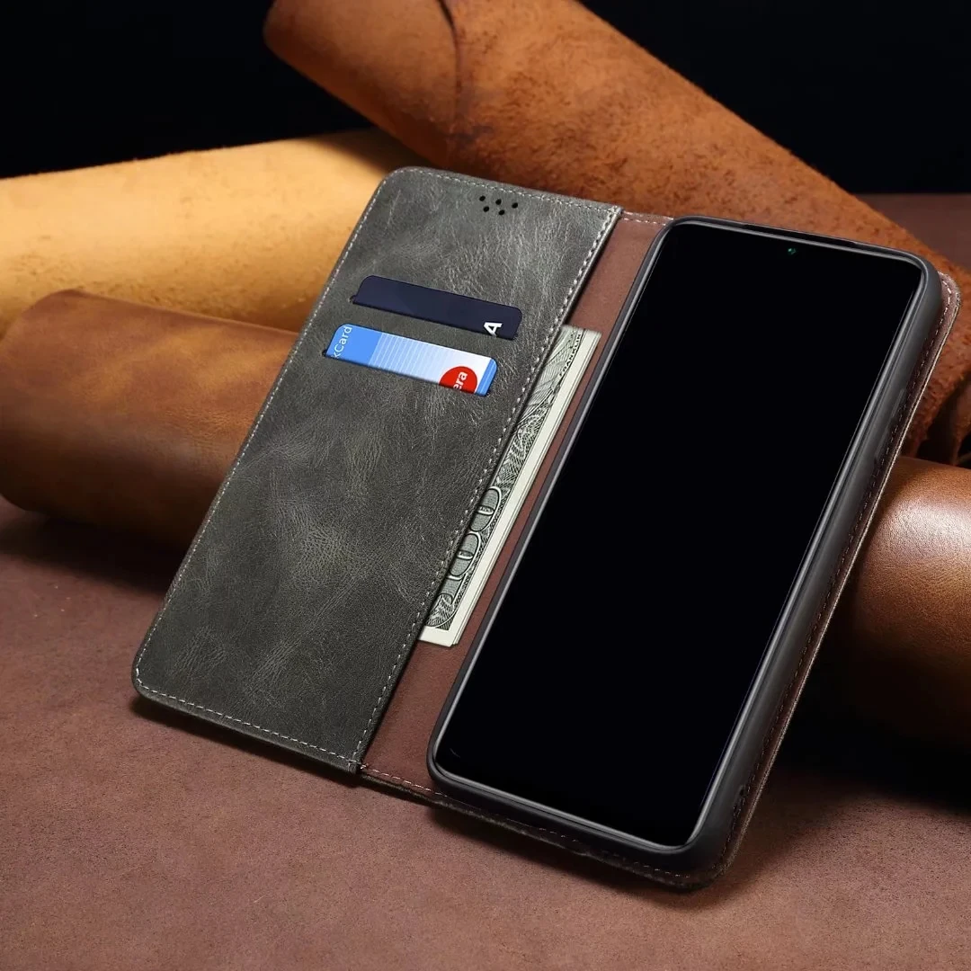 Кожаный чехол Crazy Horse для Google Pixel 6A 6Pro роскошный Магнитный чехол-книжка с
