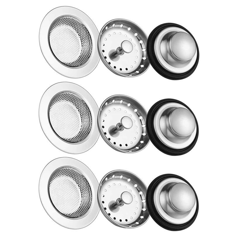 

9 Pack of Kitchen Sink Stopper Strainer,Anti-Clogging Stainless Steel Sink Disposal Stopper, Perforated Drain Filter