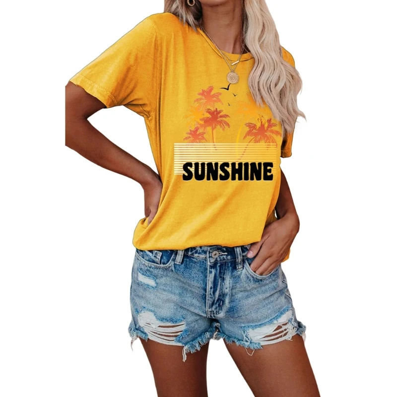 

Хлопковая футболка с коротким рукавом и надписью Bring On Sunshine