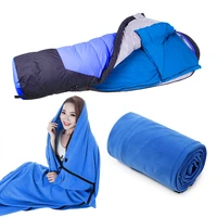 1pc portable fleece sleeping bag liner lightweight tent bed for outdoor hiking backpacking tent bed travel warm camping blanket
