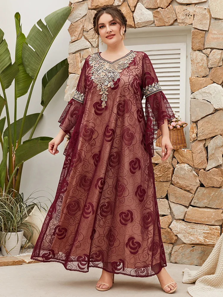 

TOLEEN Plus Size Women Maxi Dresses 2023 New Spring Summer Luxury Chic Elegant Print Abaya Muslim Turkish Evening Party Clothing