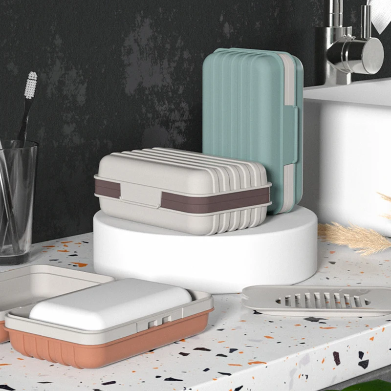 

Футляр для мыла с крышкой, водонепроницаемый пылезащитный дорожный держатель для мыла, прочный настенный органайзер для ванной комнаты