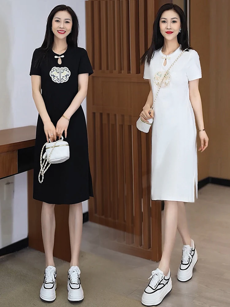 Женское Повседневное платье с коротким рукавом National Sle маленькие Облегающие юбки