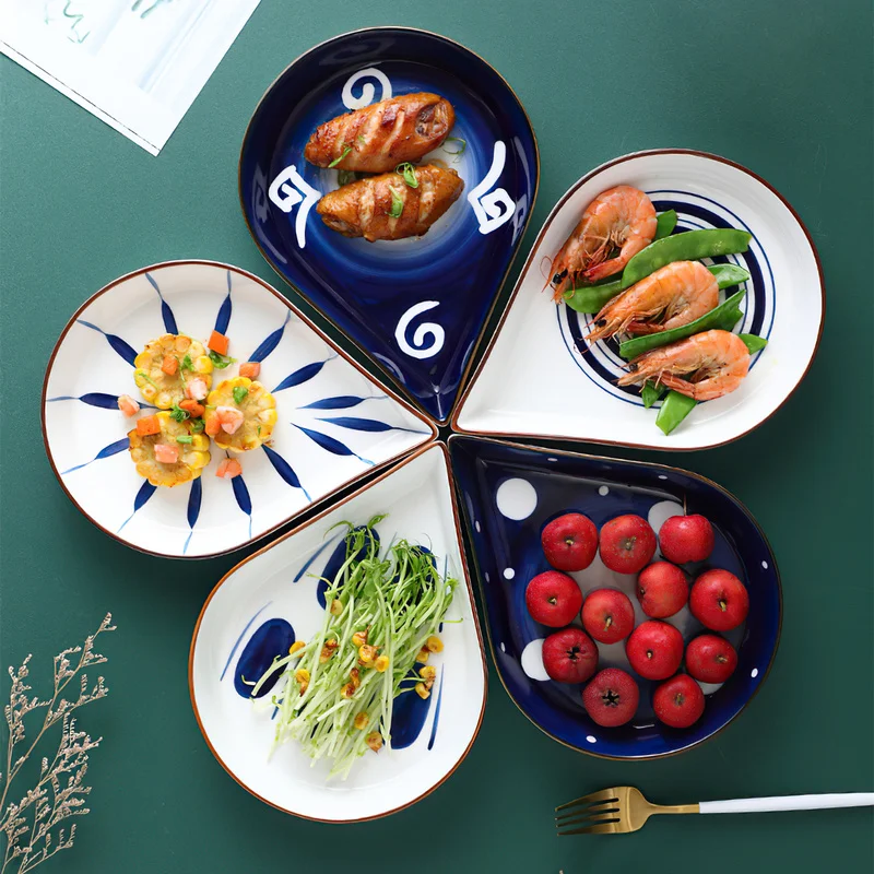 

Ceramic Platter Tableware Combination Creative DIsh Porcelain Dinner Set Household Hand-painted Steak Salad Snack Cake Plates