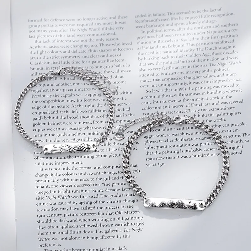 Новинка парный Серебряный альпийский волнистый индивидуальный браслет модный