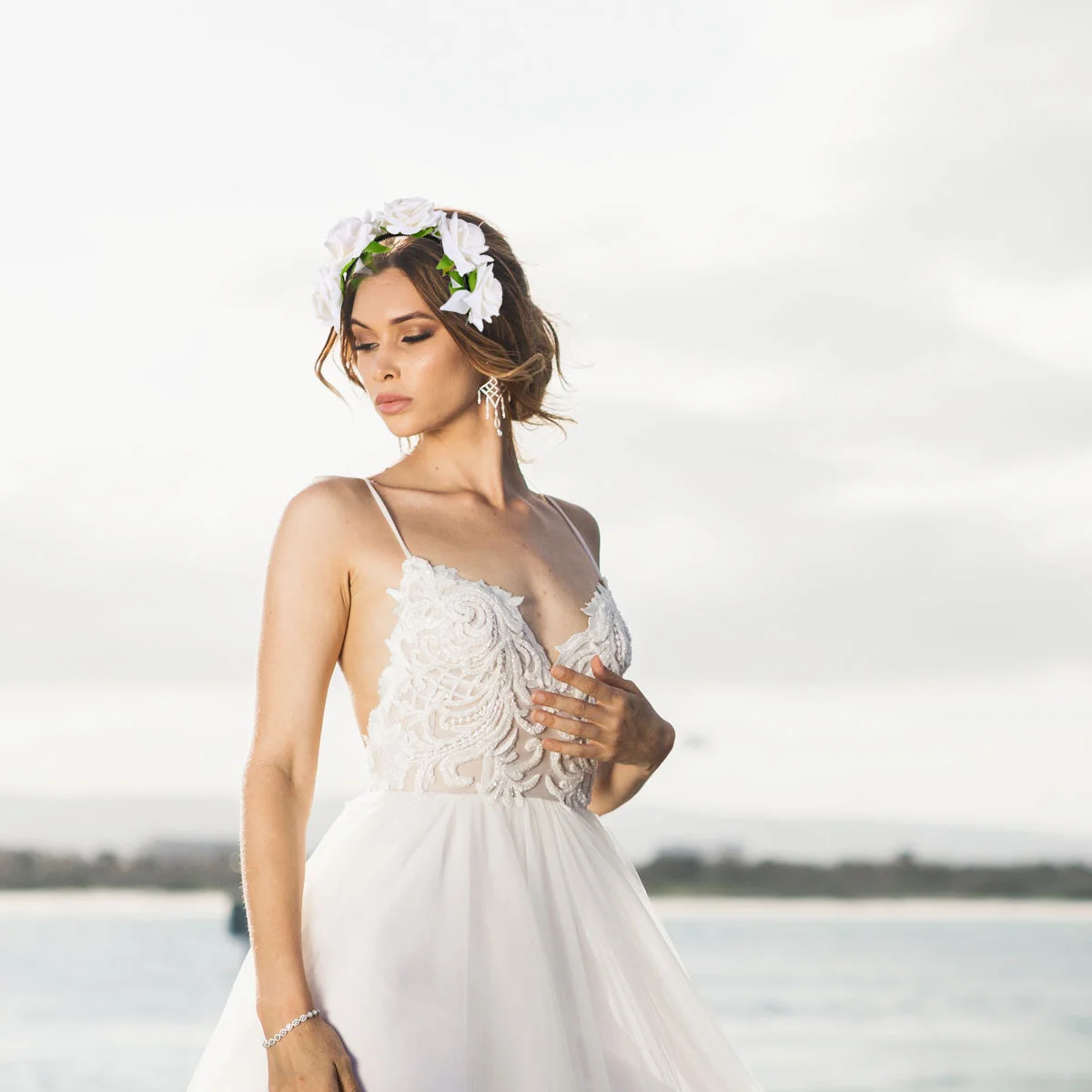 Цветочная гирлянда с розой повязка на голову креативный обруч для волос богемный