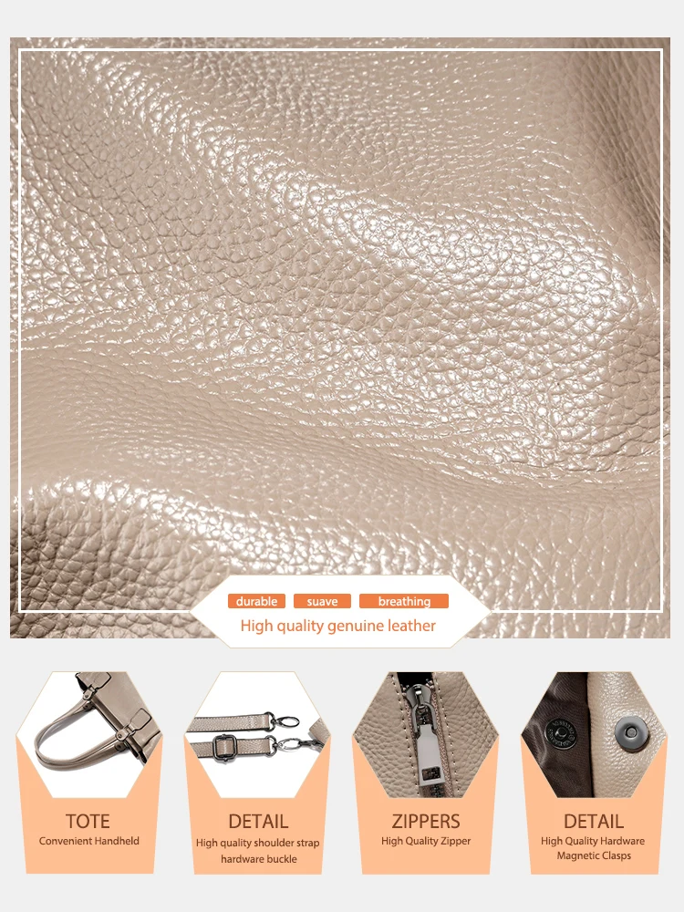 Женская Большая Сумка Zency Из Натуральной Кожи Повседневная Через Плечо С