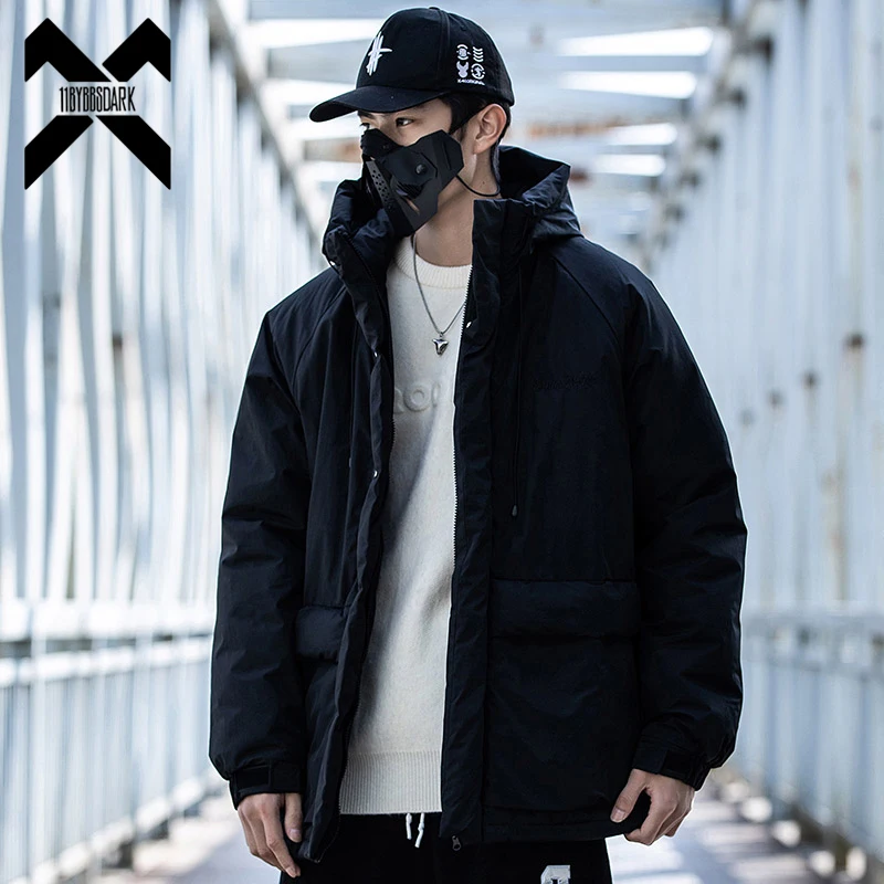 

Парка Мужская/женская зимняя с карманами, тактическая функциональная куртка-карго в стиле хип-хоп, теплая Толстая парка с капюшоном, одежда ...