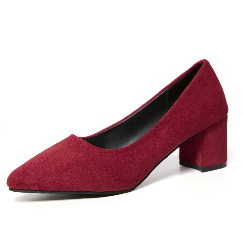 

Women's Shoes Spring and Summer Suede High-heeled Women's Shoes Professional Wear Shoes Fashion Pointed Work Shoes Zapatos