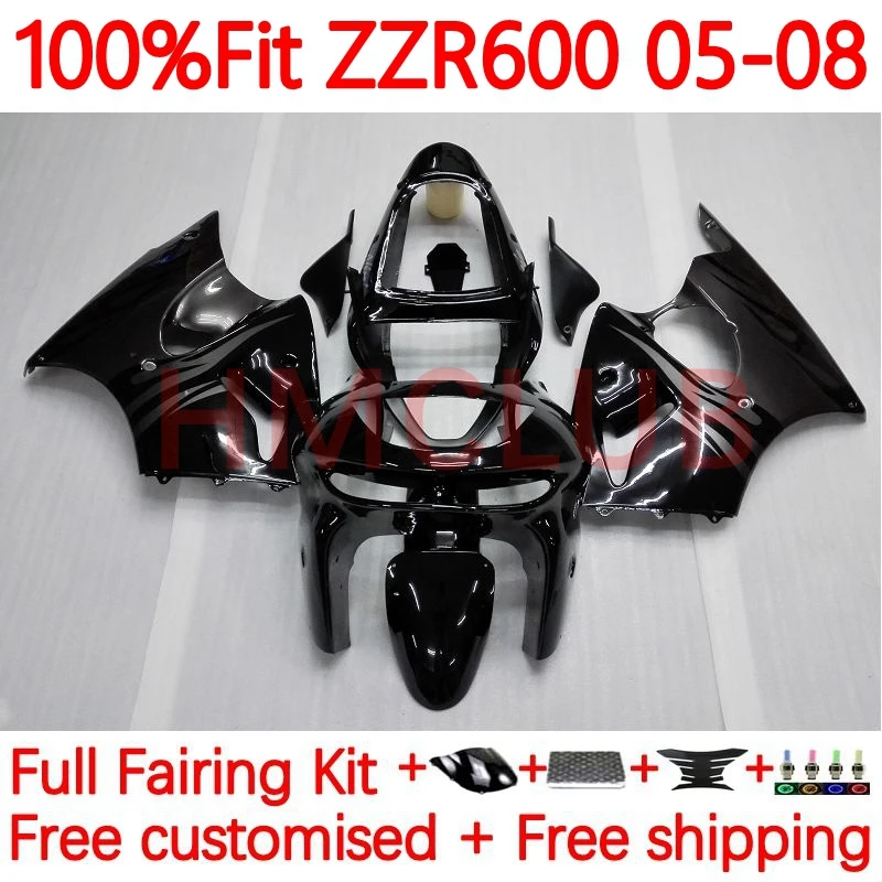 

Инъекция OEM для KAWASAKI NINJA ZZR-600 ZZR600 ZZR 600 600CC 2005 2006 2007 2008 ZX600 05 06 07 08 обтекатель 54No.240 с серым пламенем