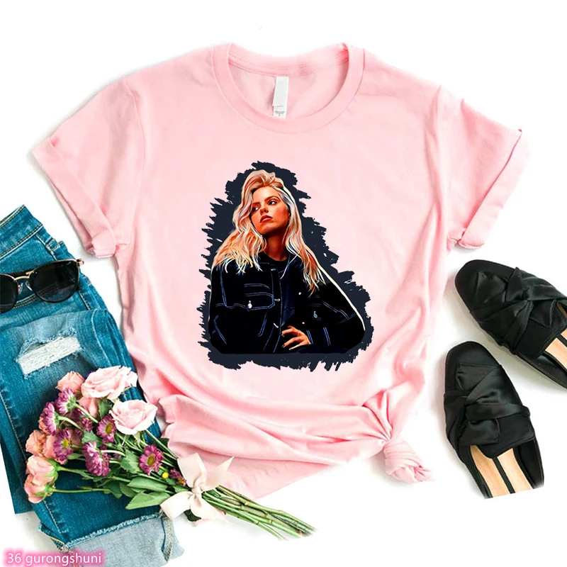 Женская Футболка С Рисунком Музыкант Репер Дизайн Хип-хоп Стиль 90-х Хлопковая