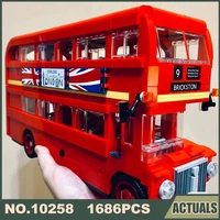 1686pcs 10258 21045 1266 bus for london double decker bus designed by london building blocks bricks toys kit model