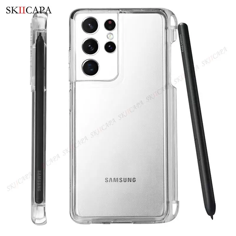 Stylus s-pen-funda transparente para teléfono Samsung S21 Ultra, 5G, G9980, G998D, G998U