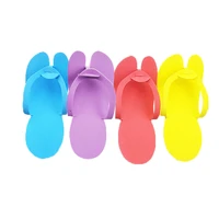 12 pairslot disposable slippers portable travel foam shoes eva sandals beach foot flip flop hotel nail salon spa pedicure tools