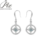 ptx holycome real moissanite stud earrings 925 sterling silver diamond earring for women ear stud 1ct sparkling wedding jewelry