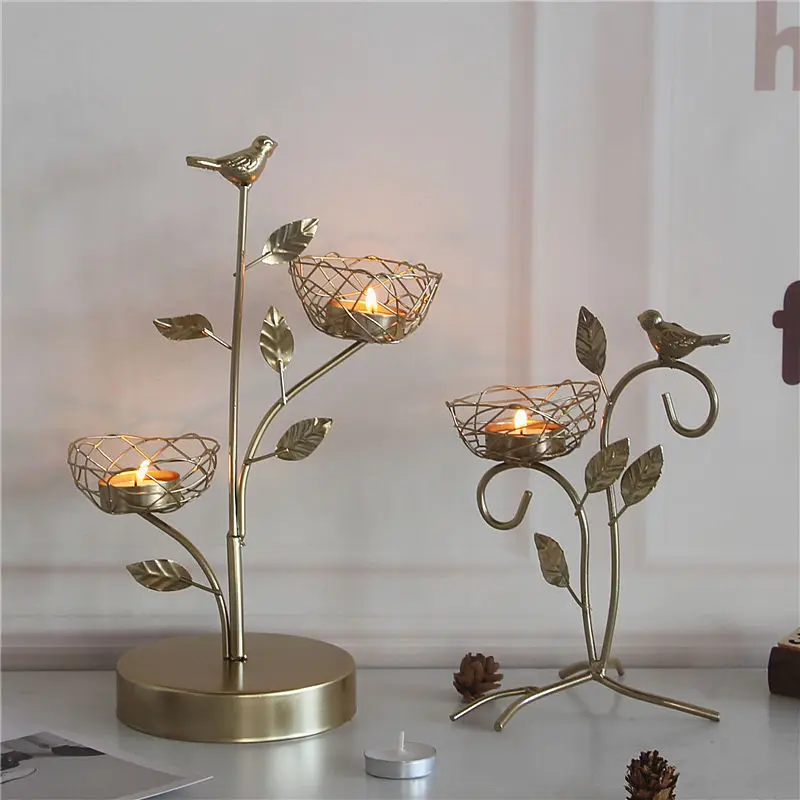 

Halloween Nordic Candle Holders Dining Room Vase Tealight Golden Candle Holders Living Room Porte Bougie Bedroom Decoration WWCH