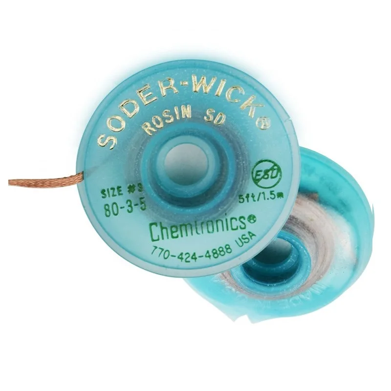 Antistatic De-soldering Braid Wick USA SW Original Chemtronics SODER WICK Solder Remove Belt for Lead-free Solder Wire 10pcs/lot images - 6