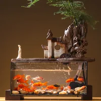 Creative Waterfalls Small Fish Tank Chinese Traditional Water Fountain for Home Living Room Decoration