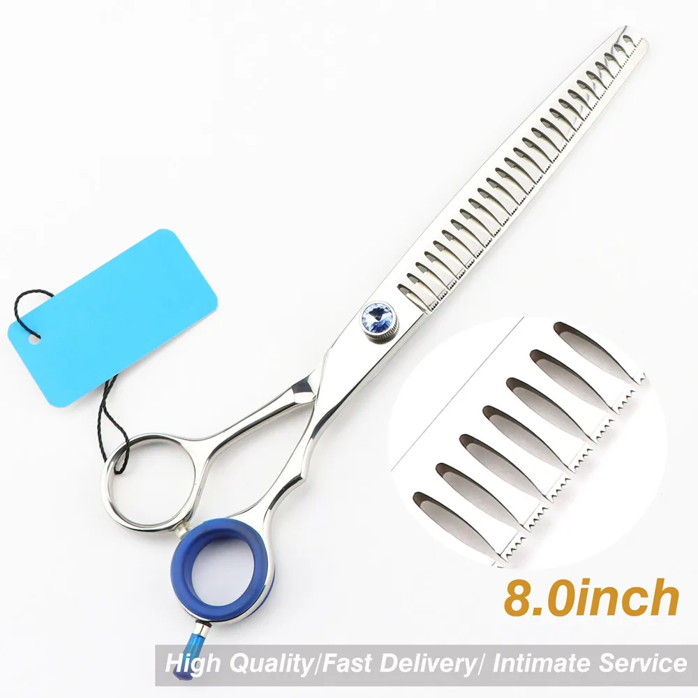 

Профессиональные японские 440c 8 ''ножницы для ухода за домашними питомцами для микро-зубов филировка Парикмахерские ножницы для стрижки