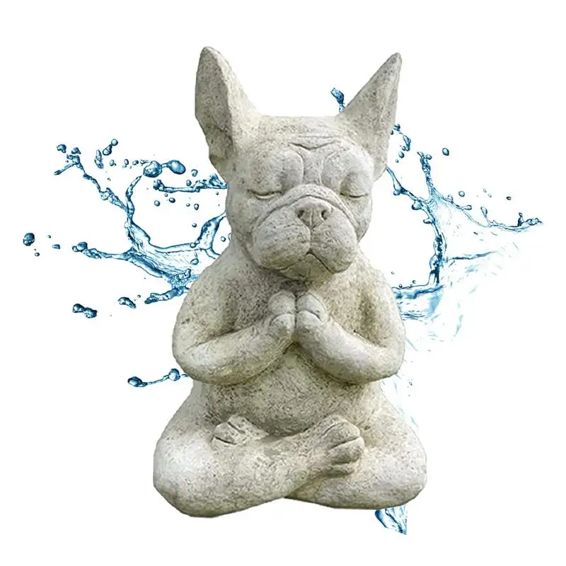 

Meditating Sitting French Bull Dog Yoga Pose Statue Resin Zen Animal Yoga Figurine Indoor Outdoor Lawn Garden Decor Sculpture